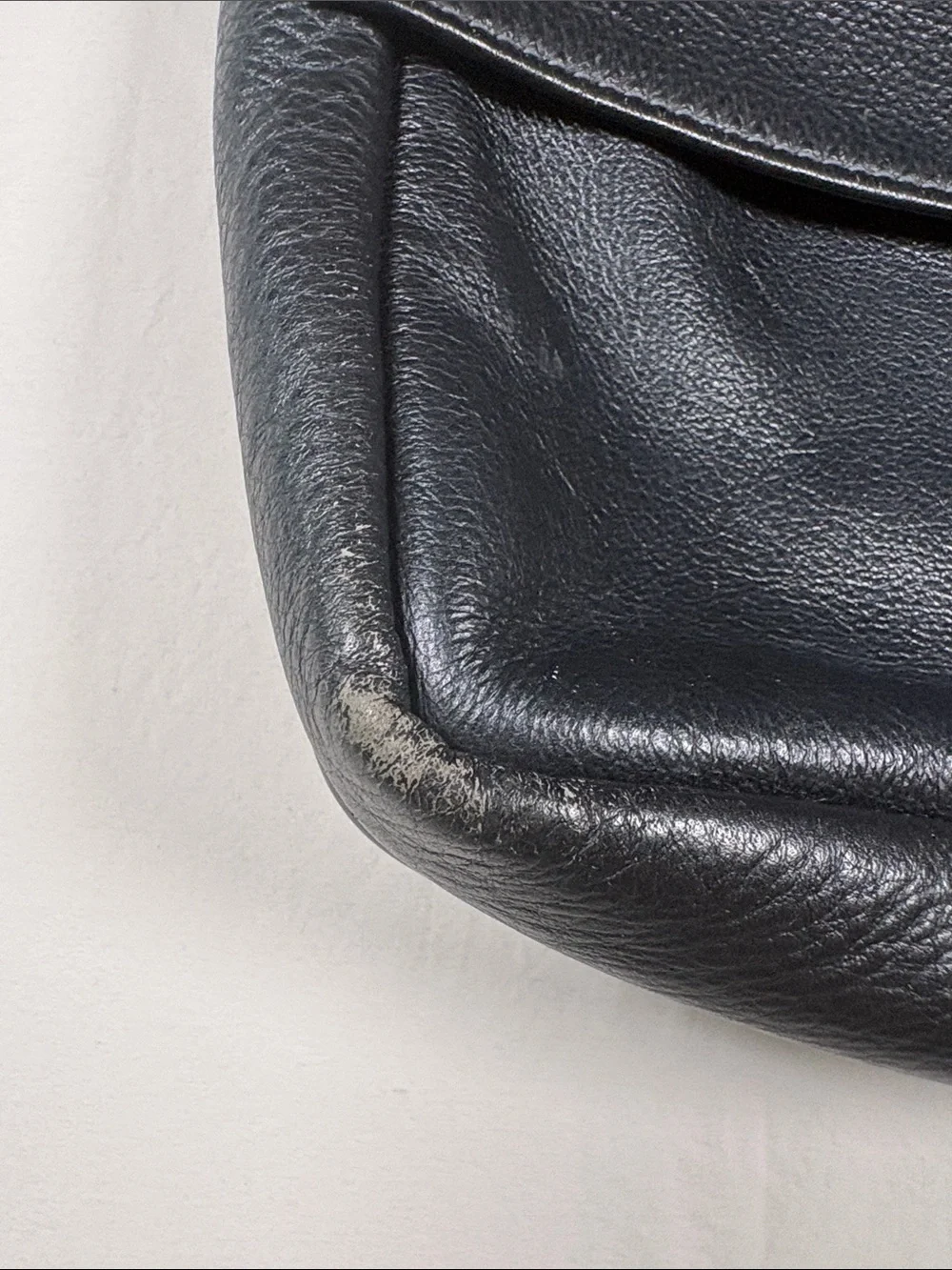 SAS Black Pebble-Grain Leather Messenger Bag